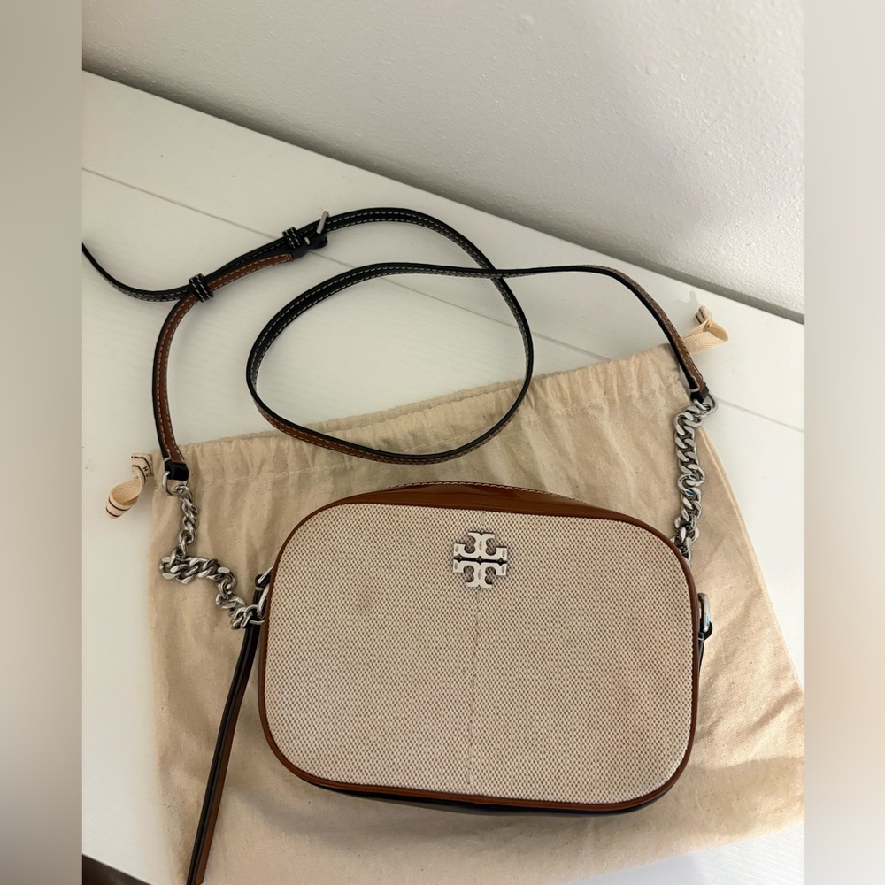 Tory Burch McGraw Canvas Color Block Camera Bag